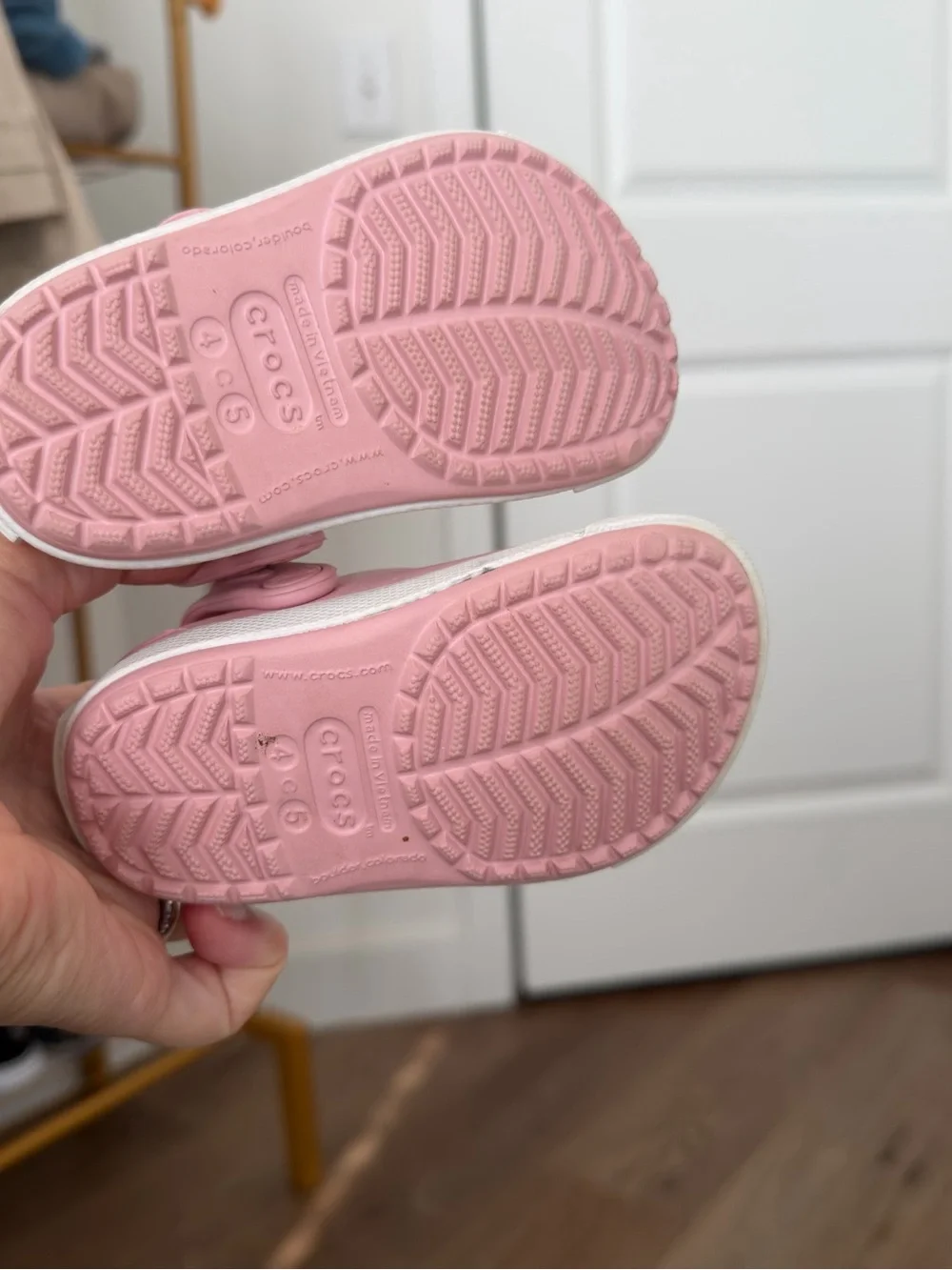 CROCS Crocband Classic Clog Platform Pink Slingback Strap Size 4/5c Baby Girl